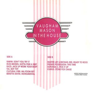 Vaughan Mason - In the House, Cover back, 1987