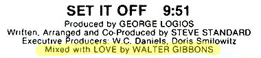 Set if Off, Mixed with Love by Walter Gibbons