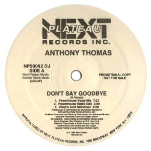 Anthony Thomas - Don't say goodbye, Label A, 1989