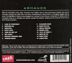 Armando Trax Classix Cover back CD