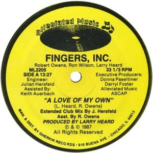 Fingers Inc. - A Love of my own, Label A, 1987