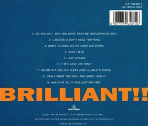 Kym Mazelle - Brilliant Remix, Album Cover back, 1991
