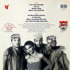 Liz Torres ft. Master C & J - Can't Get Enough, Cover back 1988