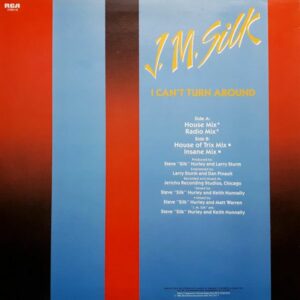 JM Silk - I Can't Turn Around, Maxi Cover back, 1986