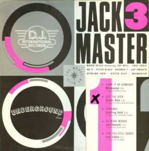 Sampler Jackmaster 3 mit Tracklist, inklusiv Sister Slut, 1988