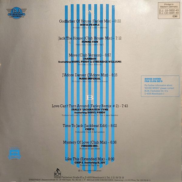 House Sound of Chicago Vol.1 LP BCM Cover back