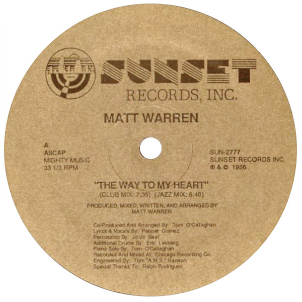 Matt Warren Way to my Heart Label A