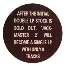 Jackmaster 2 Badge Hinweis Stock Limited Edition 2LP