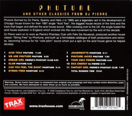 trax classix phuture and other cover back
