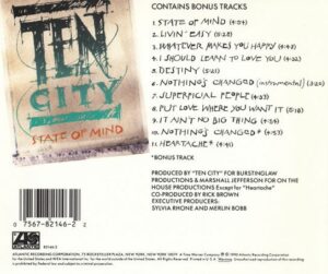 Ten City State of Mind Cover back CD US Atlantic