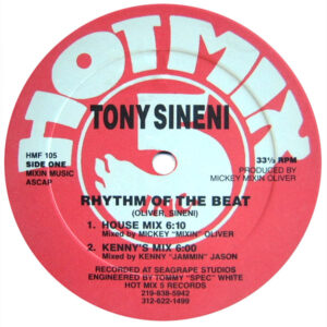 Tony Sineni Rhythm of the Beat Label A HMF105